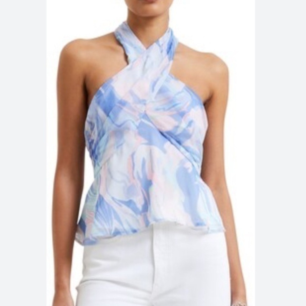 French Connection Halter Top - NWT | Women Sz. 2 | Blue,Pink